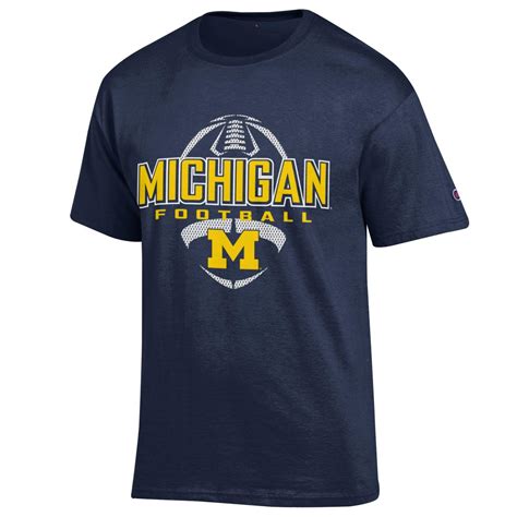 University of Michigan Wolverines football T shirt NCAA Blue ...