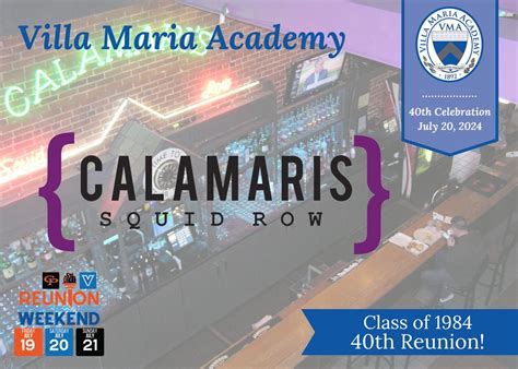 VMA Class of 1984 40th Reunion, Calamari's Squid Row, Erie, 20 July ...