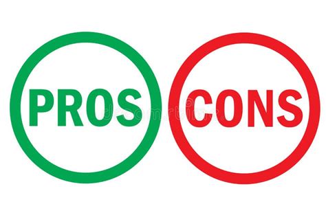 Pros and Cons Right Wrong Analysis Red Left Green Right Word Text on ...