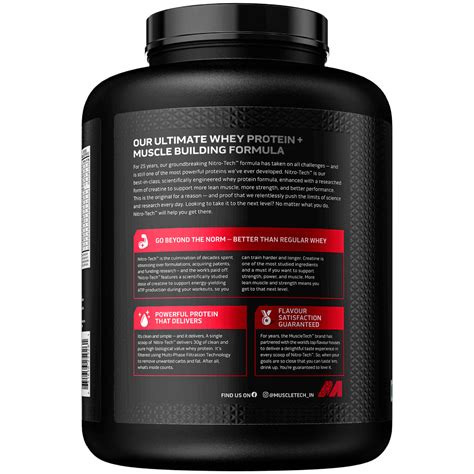 MuscleTech Nitrotech Whey Protein Milk Chocolate Flavour Powder, 2 kg ...