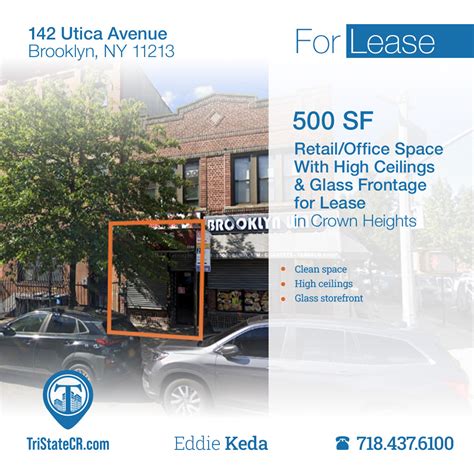 500 SF | 142 Utica Ave | Retail/Office Space With High Ceilings & Glass ...