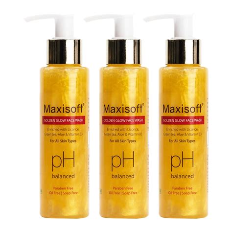 Buy Maxisoft Golden Glow Face Wash (100ml)- Pack of 3 Online at Low ...