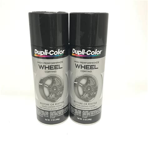 Duplicolor HWP108 - 2 Pack Gloss Black Wheel Coating Spray Paint for Car Rims, Heat & Aluminum ...