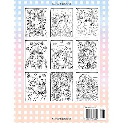 Kawaii Girls Coloring Book: Cute Anime Coloring Book | Ubuy India