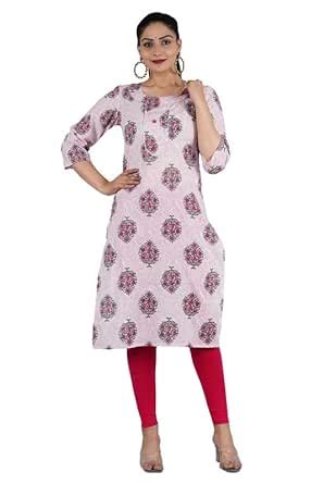 Buy NAHKAL Saawan Kurtis Women & Girl Floral Print Pure Cotton Straight ...