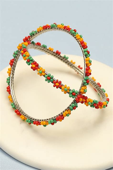 Multicolor Metal & Beads Kids Bangles