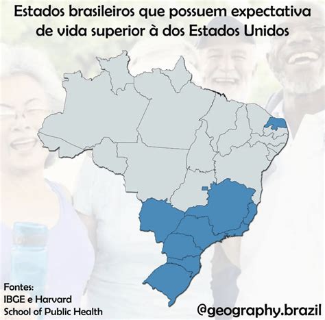 Brazilian states with a higher life expectancy than USA : r/MapPorn