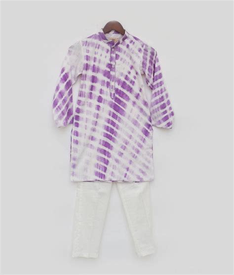 Buy Purple Leheriya Kurta and Pant for Boys Online In India – FayonKids