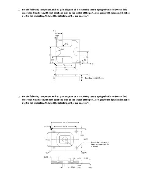 Cam - Gghh - For the following component, make a part program on a ...