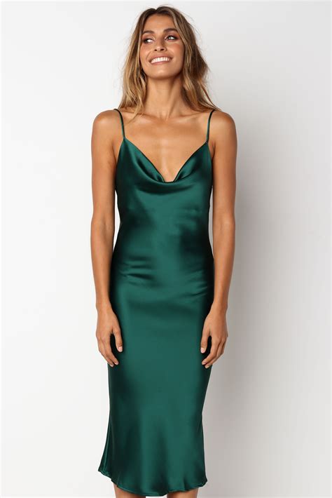 Persia Dress - Green | Green satin dress, Silk dress short, Green silk ...