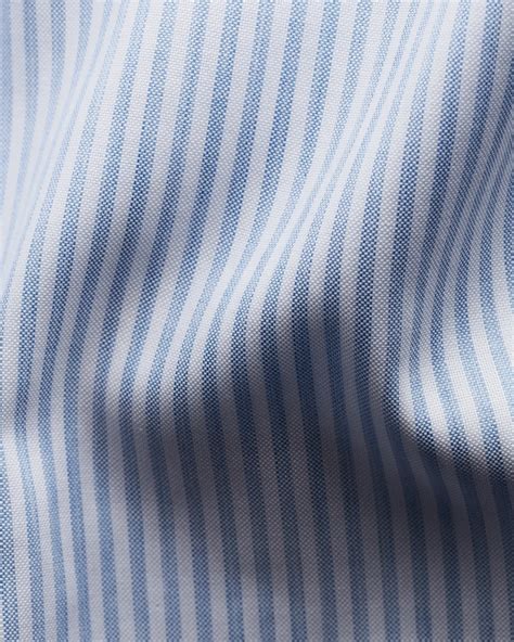 Light Blue Bengal Striped Wrinkle-Free Oxford Shirt - Eton