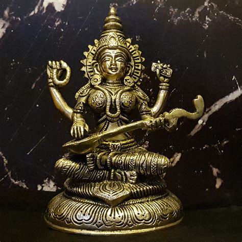 Buy Divya Mantra Sri Saraswati Idol Home Puja Room Diwali Decor Pooja ...