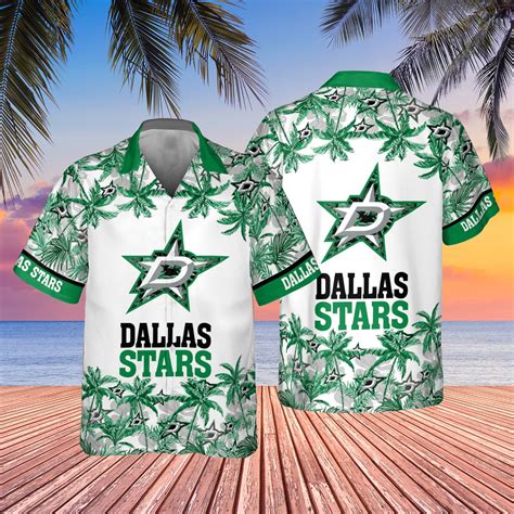 Dallas Stars Tropical Palms Hawaiian Shirt - TeeAloha