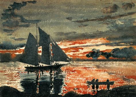 Winslow Homer (1836 –1910) 'Sunset Fires' 1880 Artwork Painting, Oil ...