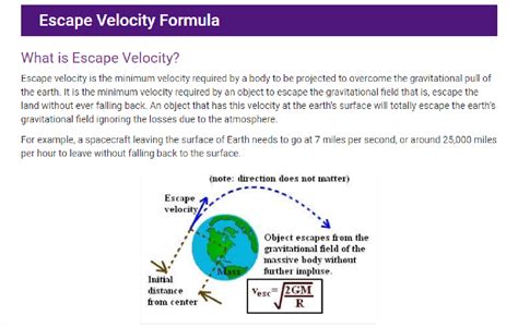 Escape Velocity Formula 的图像结果