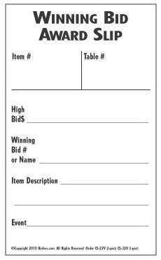 pay to bid auction winning bid award slip 1 2 or 3 part pay to bid auction winning bid award slip 1 2 or 3 part
