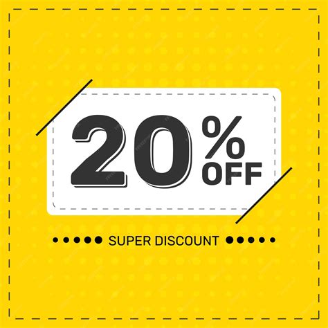 Premium Vector | Vector yellow banner discount 20 percent off special offer