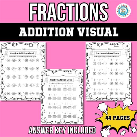 Image result for Adding Fractions Visual Worksheet
