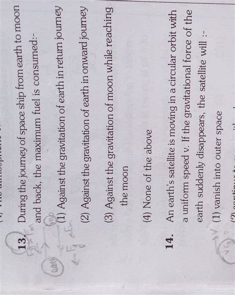 An earths satellite is moving in a circular orbit with a uniform speed v...