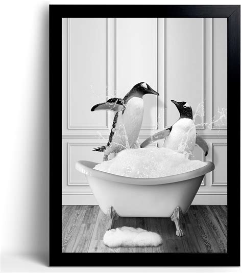 Amazon.com: Black Framed Poster - Funny Bathroom Wall Art Decor ...