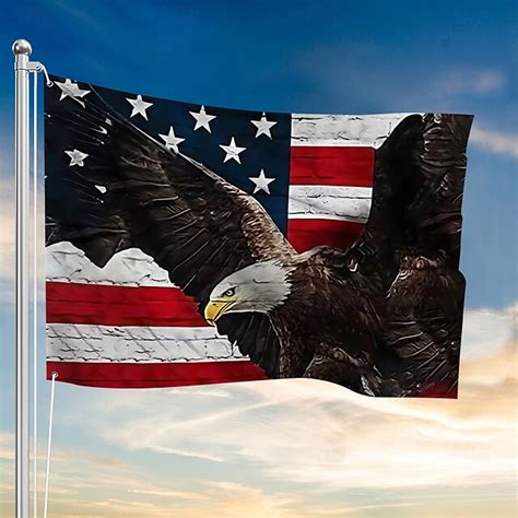 Drapeau patriote du 4 juillet en extérieur/intérieur avec œillets ...