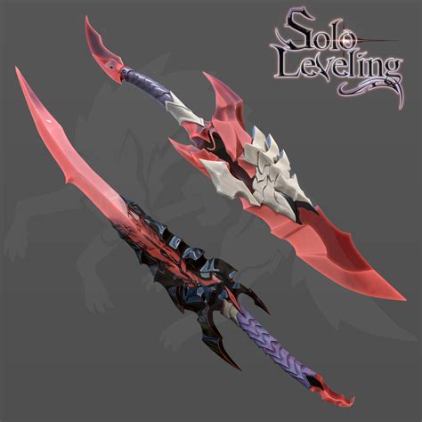 arquivo OBJ Kamish's Wrath Daggers Solo Leveling para cosplay modelo 3d ...