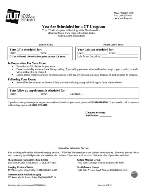 -ct-urogram Doc Template | pdfFiller