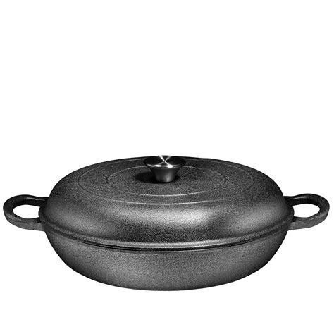 Buy Heavy Duty Pre-Seasoned Cast Iron Casserole Braiser - Pan with ...