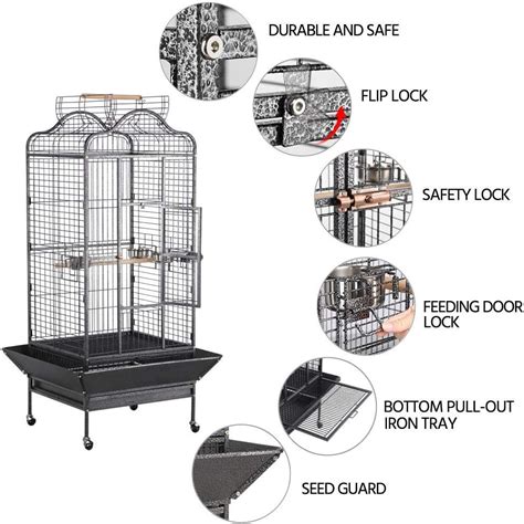 Buy Topeakmart Extra Large Parrot Bird Cage Mini Macaw Cockatoo ...
