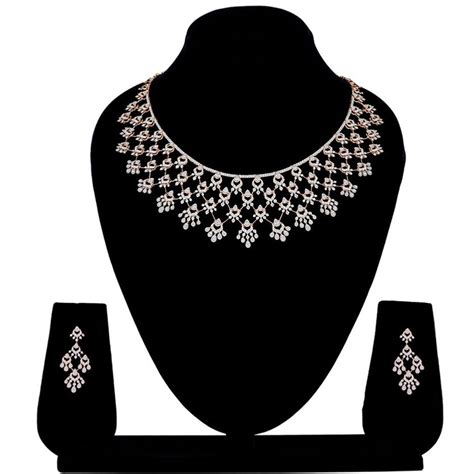 Buy Enticing Rose Gold and Diamond Necklace Set CNS23A02-D300X0B Online ...