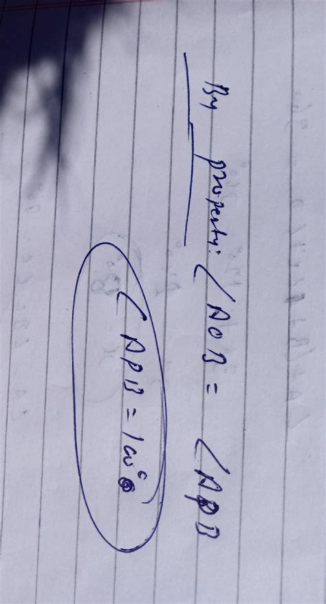 In the figure if angle aob =100 degree then value of its angle apb is ...