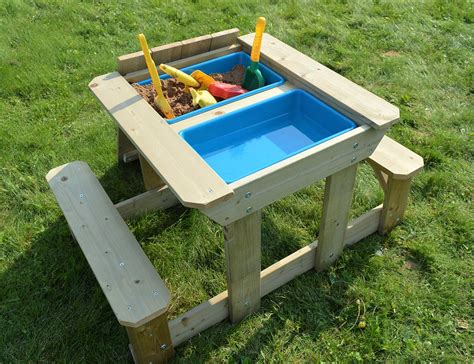 Wendi Toys T3 Sand and Water Table for Toddlers, Wooden Kids Picnic ...