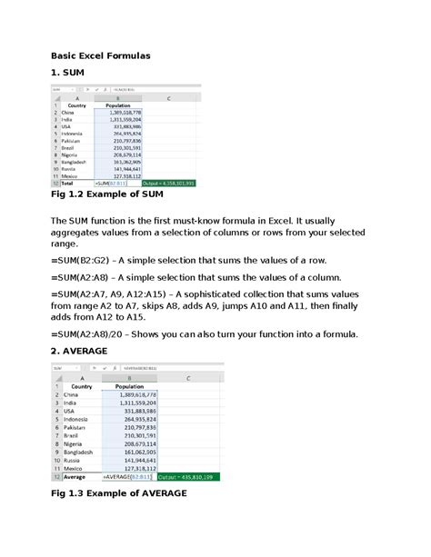 Image result for Basic Function of Excel