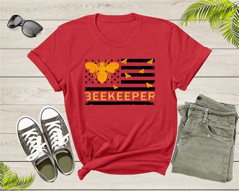 Honey Bee Lover Flag Gift for Beekeepers Bumblebee Birthday T-Shirt ...