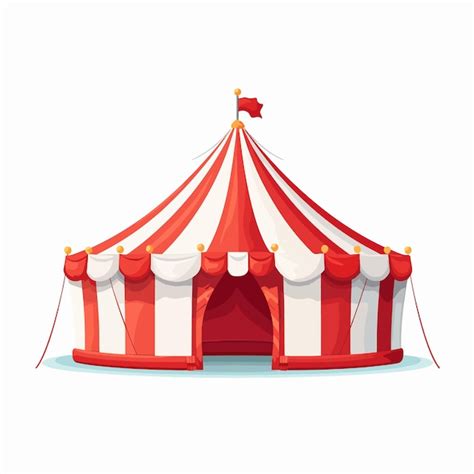 A red and white circus tent with a red and white roof | Premium AI ...