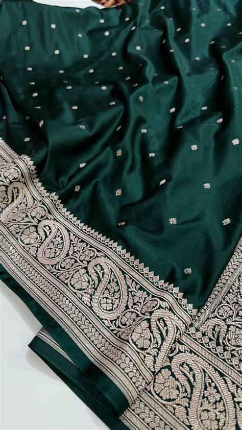 Beautiful Bottle Green Mashru Silk Saree – ZAIRA