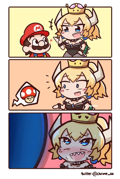 bowsette and mario (mario and 1 more) drawn by chroneco | Danbooru