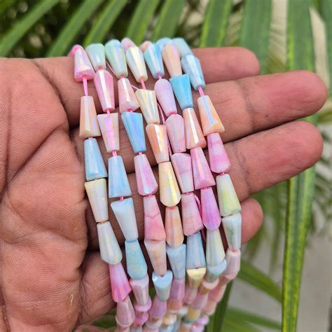High quality quartz beads multi colour, Pensil Tower shape, size 11x5m ...