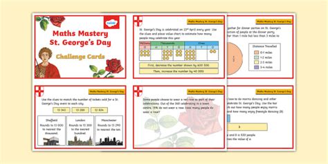 👉 Year 6 Maths Mastery St. George's Day Challenge Cards