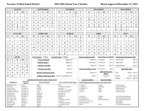 Torrance Unified School Calendar 25-26 [PDF] - EduCounty