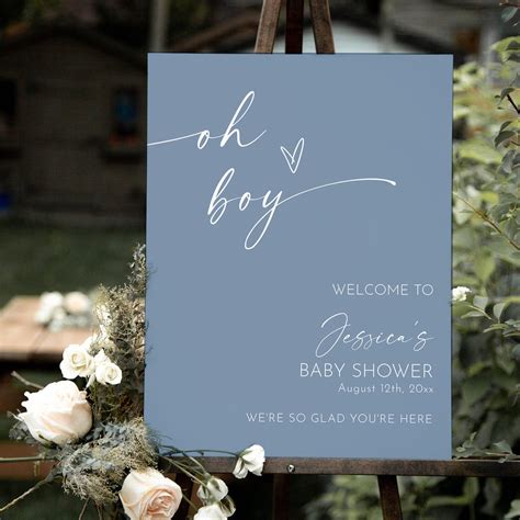 Boy Baby Shower Welcome Sign, Boho Baby Shower Welcome Sign, Minimalist Baby Shower Welcome ...