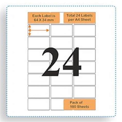 Oddy Label Sheet - 24 Label Format - 64*34mm - 10 Sheets