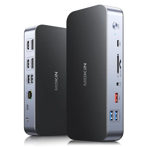 DisplayLink Laptop Docking Station Dual Monitor, USB C Dock with 120w ...