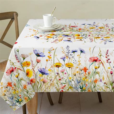 Amazon.com: cusugbaso Spring Tablecloth 52x70 Inches, Floral Tablecloth ...