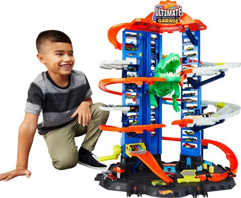 Buy Hot Wheels Ultimate Garage Track Set with 2 Toy Cars, City Playset ...