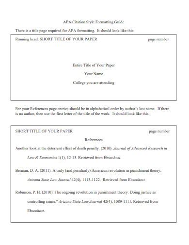 Image result for Title APA Format Reference Page