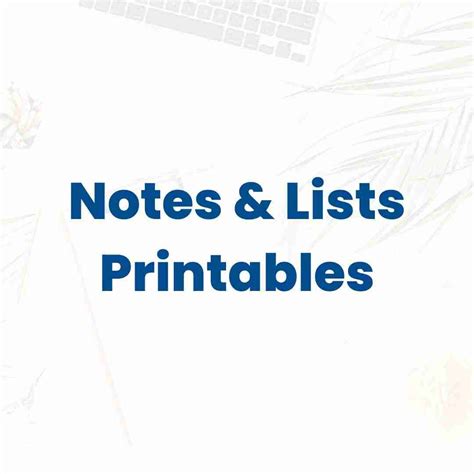 Image result for Notes List Printable