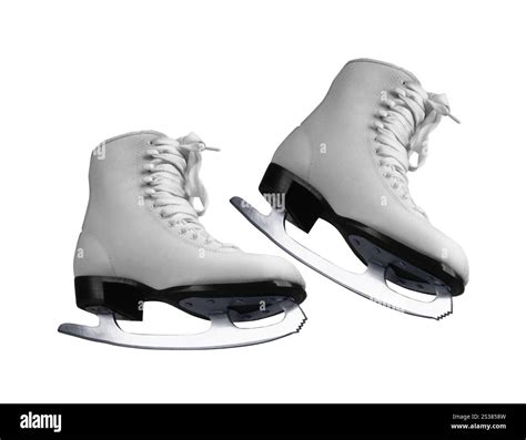 White skates for figure skating on ice. skates for figure skating on ...