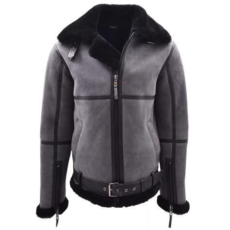 Derrick Men's Brown Sheepskin Flying Jacket - Real Leather Garments