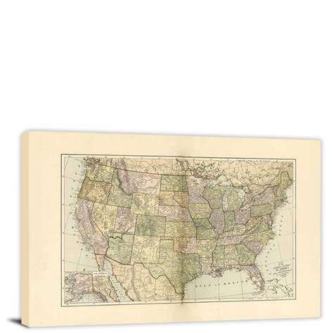 Map of America in Color, 1896 - Canvas Wrap